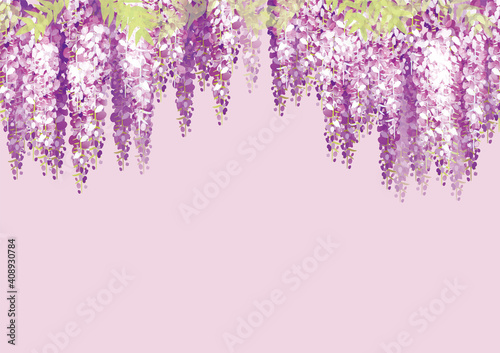 藤棚の花の背景イラスト