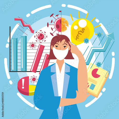 business woman growth and failure new idea creative
