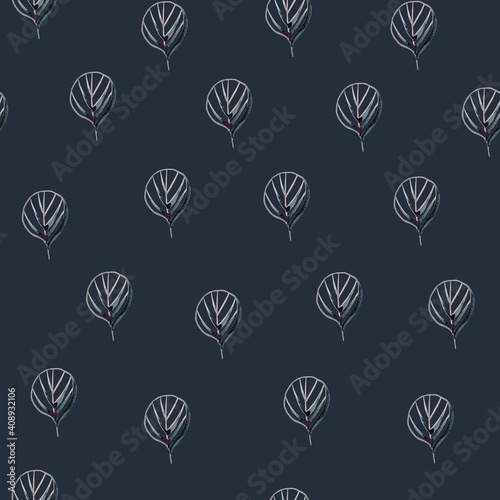 Minimalistic natural seamless pattern with a leaf. For printing on textiles, home decor, tableware, packaging paper, etc.