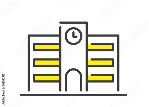 ベクターイラスト素材：学校、小学校、中学校、高校

