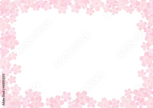 余白がある桜の花の和紙背景 no.08 © tota