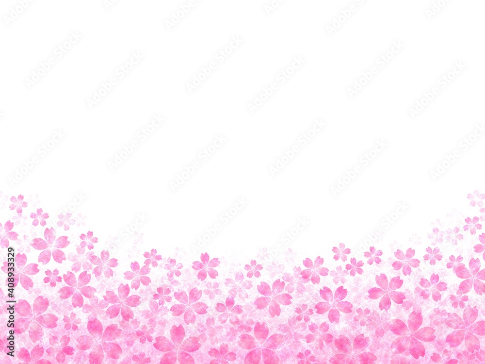 余白がある桜の花の和紙背景 no.03