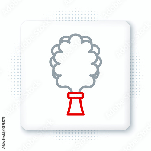 Line Sauna broom icon isolated on white background. Broom from birch twigs, branches for Russian steam bath, sauna, washhouse. Colorful outline concept. Vector.