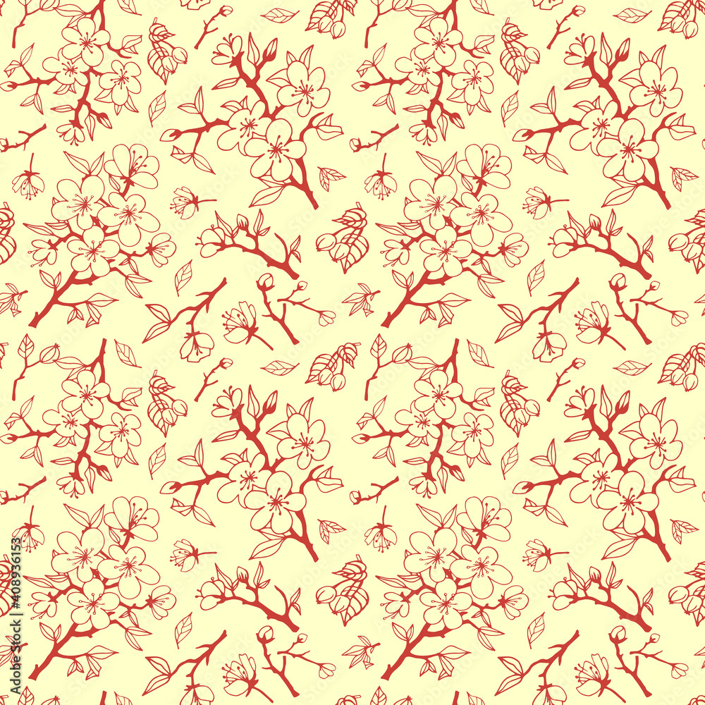apple tree flowers pattern