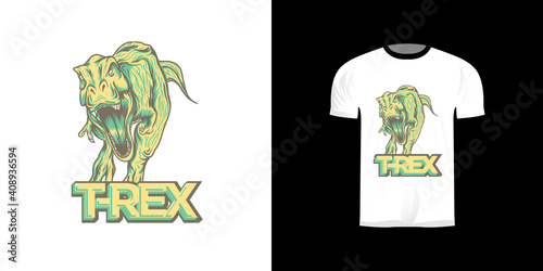 t-rex illustration for t-shirt design, sticker design