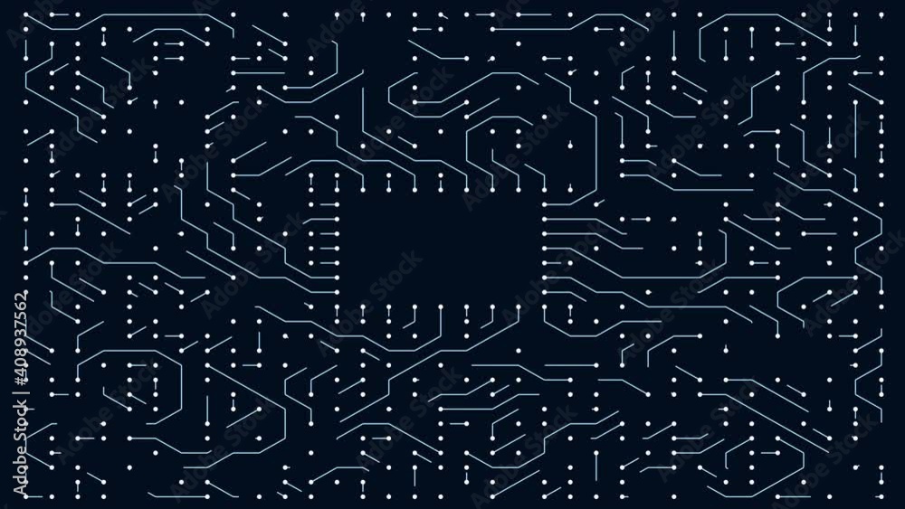 Data processing in circuit board abstract server. Technology Background CPU Circuit concept. Data moves in the form of moving lines. 3D Visualization AI Processor Power. Blue Digitalization Process. Data processing in circuit board abstract server. Technology Background CPU Circuit concept. Data moves in the form of moving lines. 3D Visualization AI Processor Power. Blue Digitalization Process.