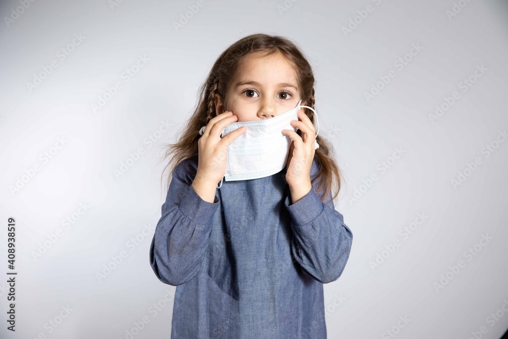 The girl in the mask. Protection against coronavirus. The girl in the mask. Protection against coronavirus.