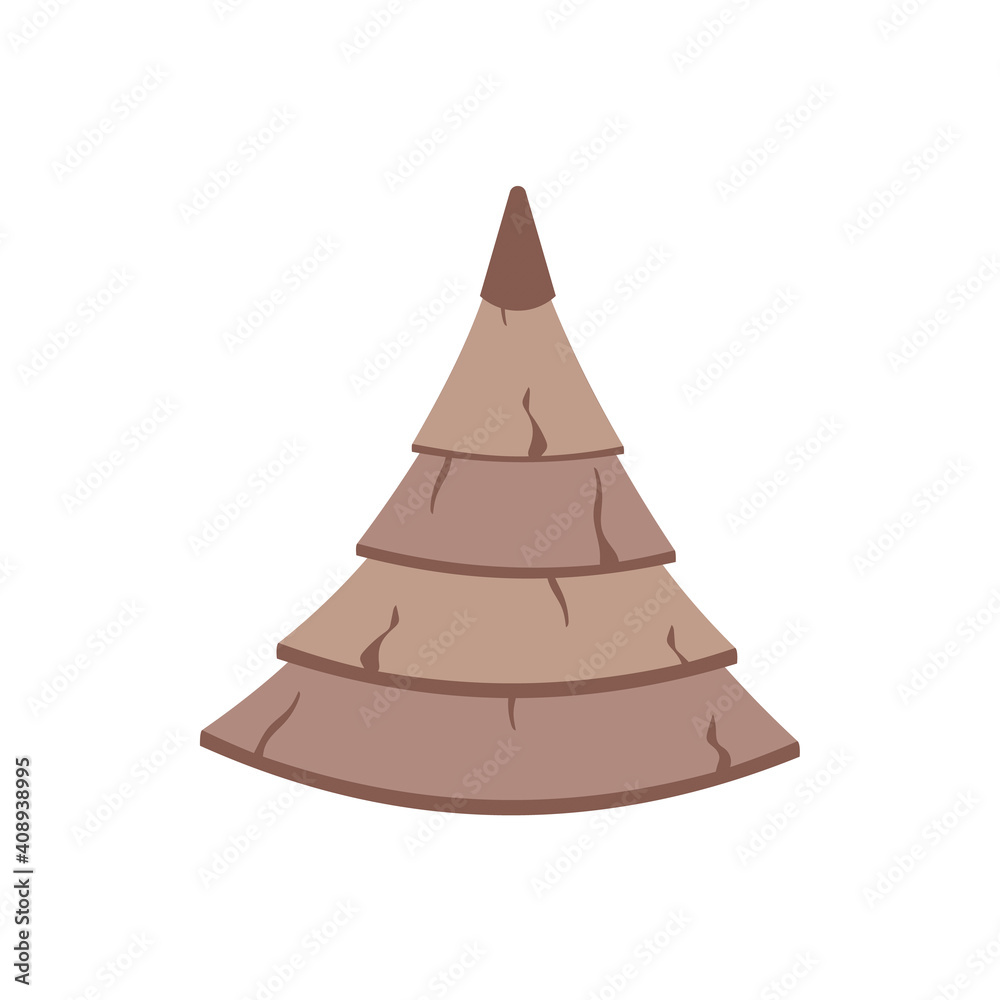 Conical wooden roof isolated on white background. Vector. Conical wooden roof isolated on white background. Vector.