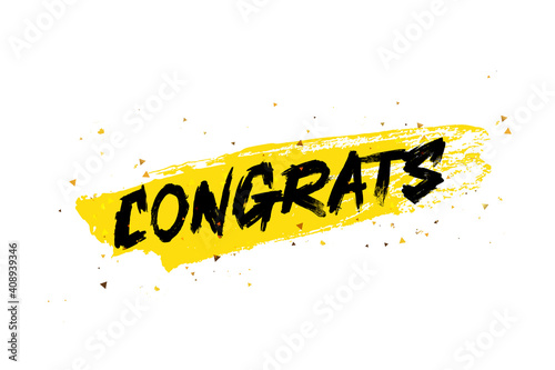 Congrats. Trend lettering. Great holiday gift card. Vector illustration