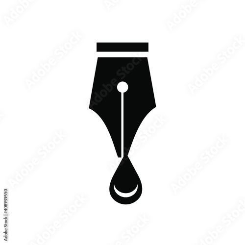 ink drop pen vector logo icon illustration design