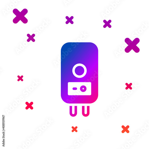 Color Electric boiler for heating water icon isolated on white background. Gradient random dynamic shapes. Vector.