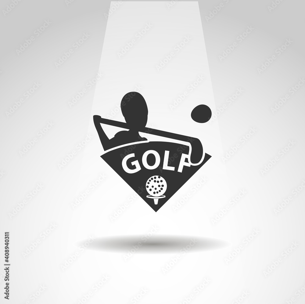 Golf vector icon, golf player simple isolated icon