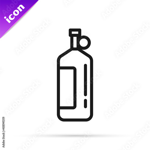Black line Aqualung icon isolated on white background. Oxygen tank for diver. Diving equipment. Extreme sport. Diving underwater equipment. Vector.