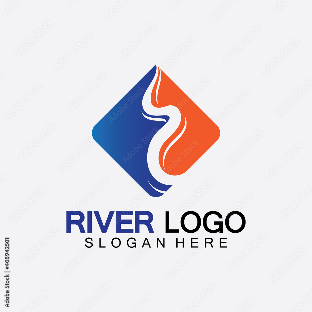 River Logo vector icon illustration design template River Logo vector icon illustration design template