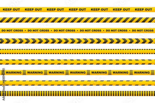 Caution tape with yellow and black stripes © Ovidiu