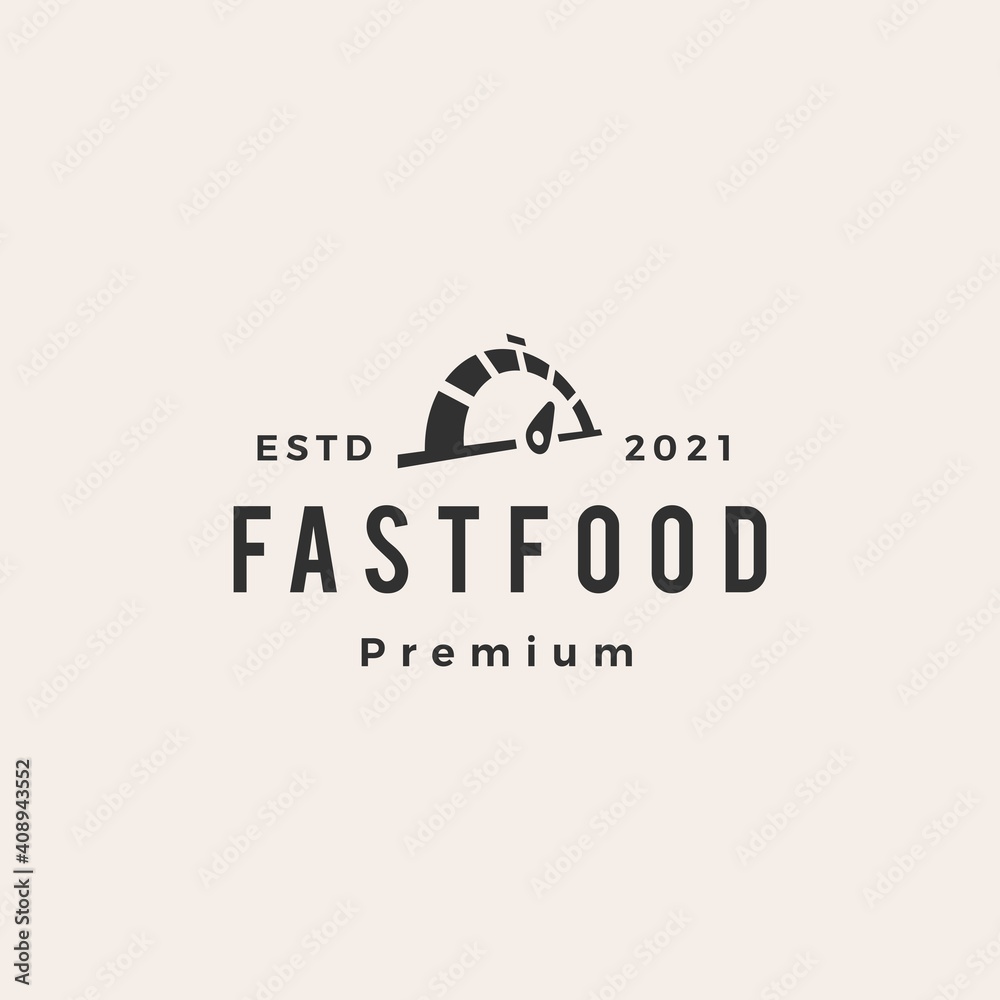 Fototapeta premium fast food dial hipster vintage logo vector icon illustration