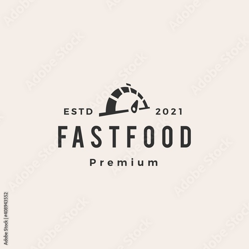 fast food dial hipster vintage logo vector icon illustration