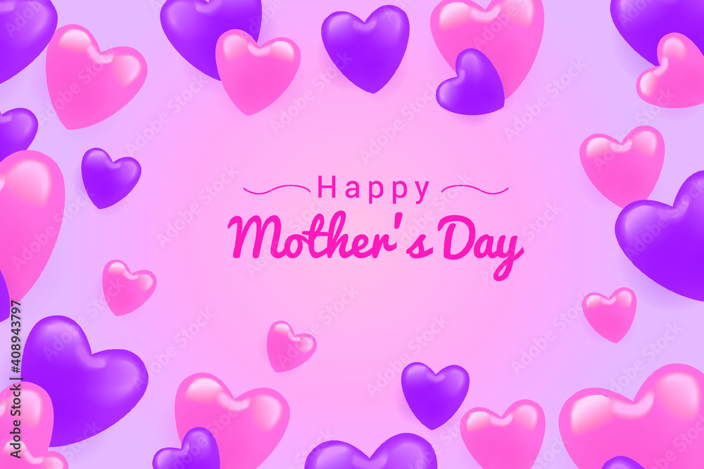 Happy mother day pink love background