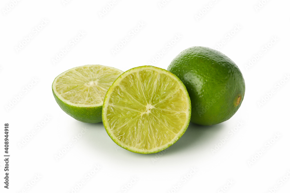 Fresh ripe lime isolated on white background Fresh ripe lime isolated on white background