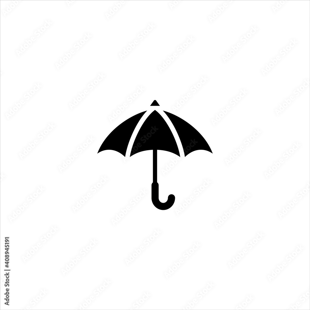 icon umbrella isolated on white