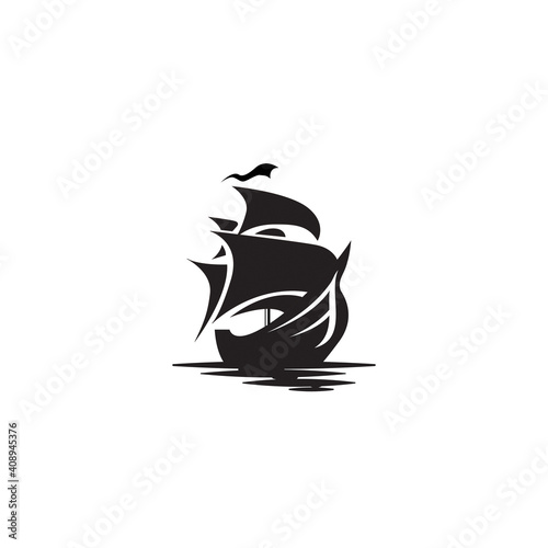 Ship Pirate Black template logo dowload