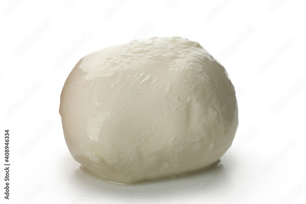 Delicious mozzarella cheese isolated on white background