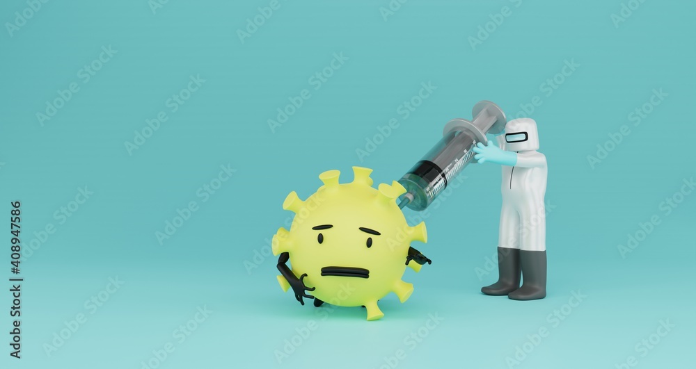 Obraz premium vaccine corona virus inject illustration