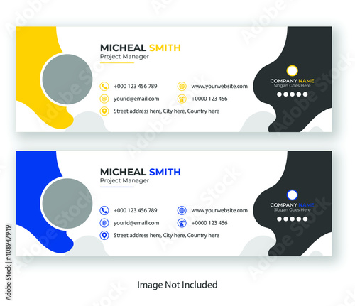 Email signature template design or email footer and personal social media cover template