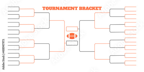 32 american football team tournament bracket championship template flat style design vector illustration isolated on white background. Championship bracket schedule american football game spreadsheet.