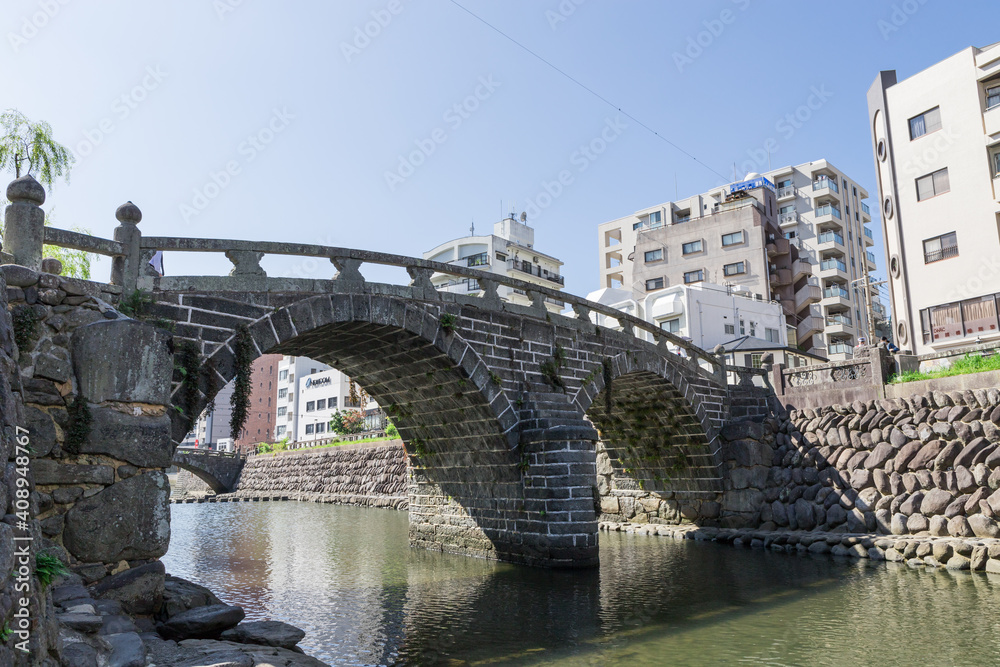 Naklejka premium 眼鏡橋 長崎市中島川