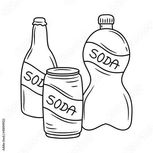 Soda Drink vector illustration, outline vector sign, linear style pictogram isolated on white background