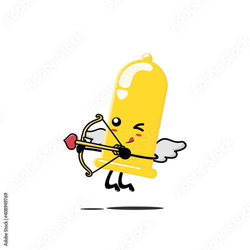 cute yellow condom