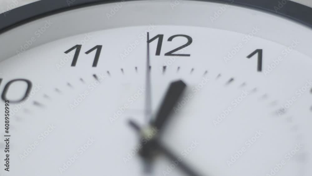 Wall clock with dial and hand on the wall, time lapse shooting Wall clock with dial and hand on the wall, time lapse shooting