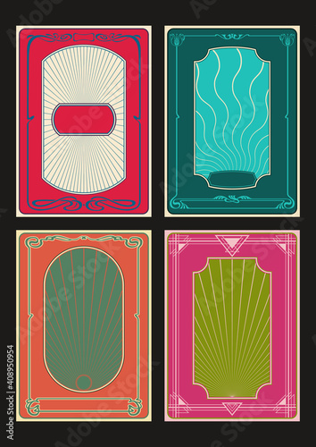 Art Nouveau and Art Deco Frames, Backgrounds, Covers, Psychedelic Color Combinations