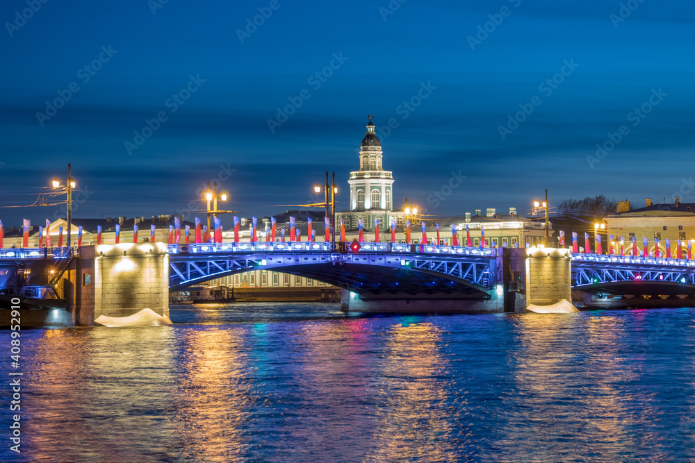 Saint Petersburg, Russia. The Palace Bridge (Dvortsoviy Most). Saint Petersburg, Russia. The Palace Bridge (Dvortsoviy Most).