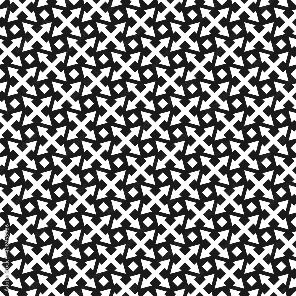 Abstract seamless pattern of crosses. Modern stylish texture