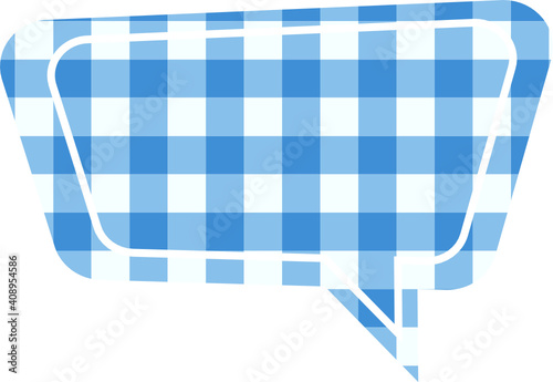 Checkered tablecloth background speech bubble