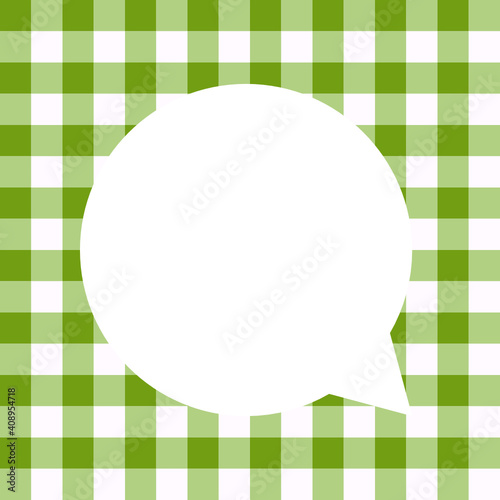 Checkered tablecloth background speech bubble