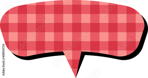 Checkered tablecloth background speech bubble