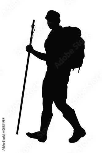 Boy scout silhouette vector on white background