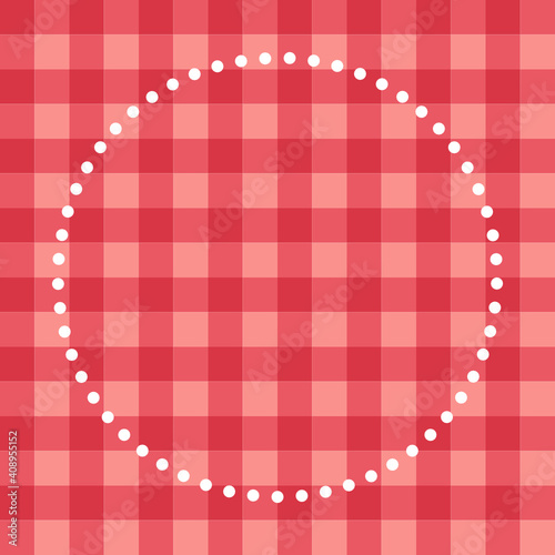 Checkered tablecloth background label