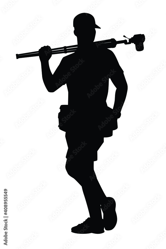 Photographer silhouette vector on white background Photographer silhouette vector on white background