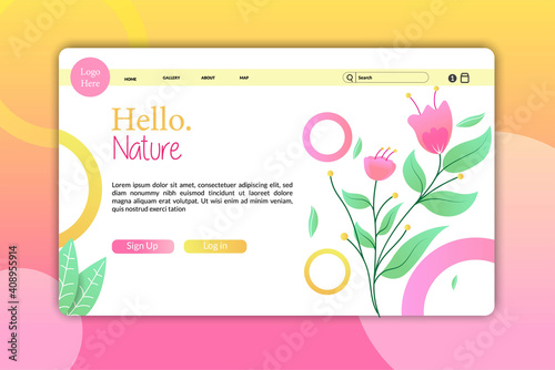 landing page or web page design templates for beauty, spa, wellness, natural products, cosmetics, body care. handraw  vector illustration concepts for website and mobile website development.