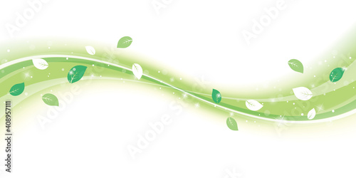 風に舞う緑の葉