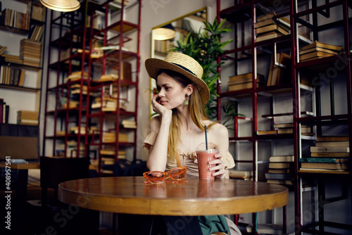 pretty woman in cafe book lifestyle leisure reading © SHOTPRIME STUDIO