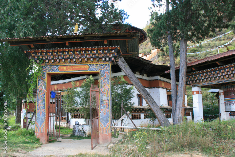 buddhist temple or monastery in paro (bhutan) buddhist temple or monastery in paro (bhutan)