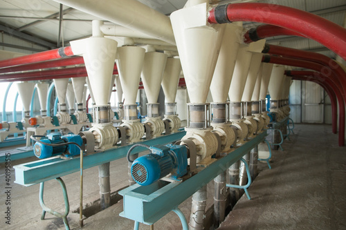 Fotografie, Obraz Modern mill inside, process of making flour from wheat