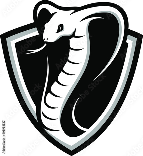 Cobra Snake in the Shield (Shield Shape Logo Design)