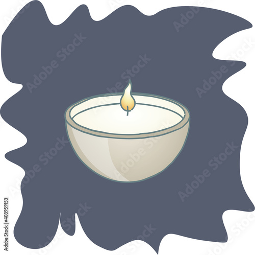 beautiful vector colored candle for spa, meditation and relaxation