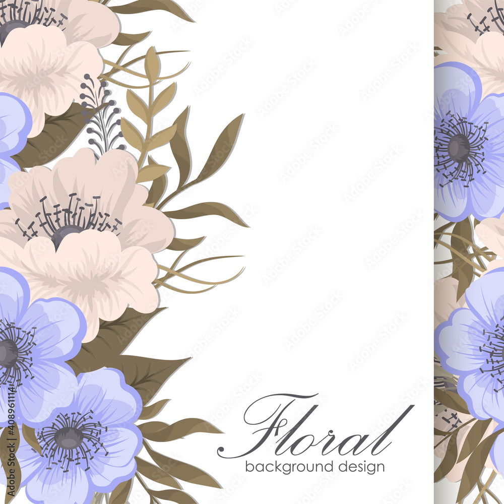 Vintage floral violet card